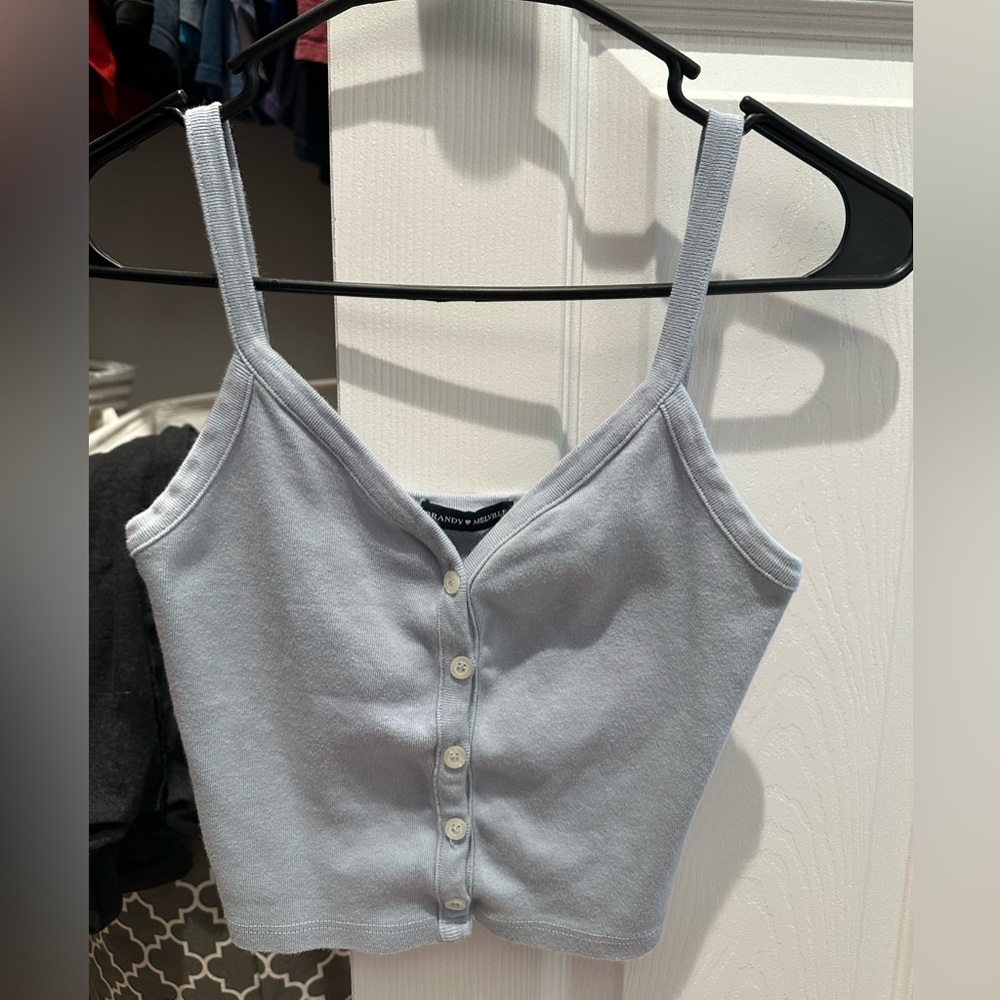 Brandy Melville Sky Blue Cropped Tank Top